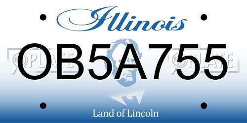 OB5A755 Illinois License Plate