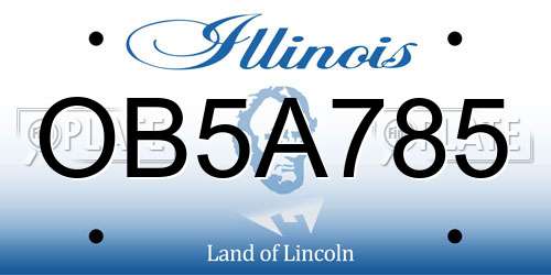 OB5A785 Illinois License Plate