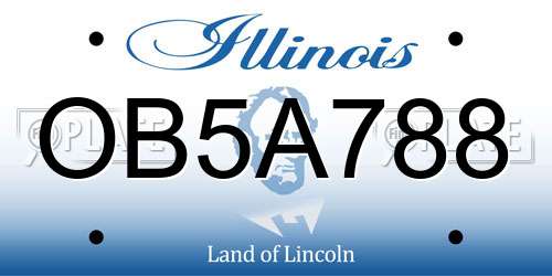 OB5A788 Illinois License Plate