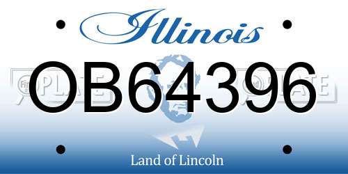 OB64396 Illinois License Plate