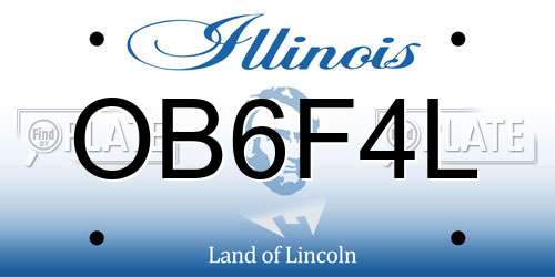 OB6F4L Illinois License Plate