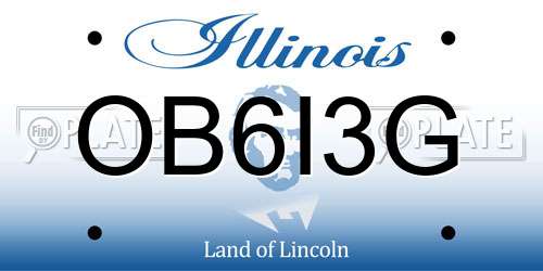 OB6I3G Illinois License Plate