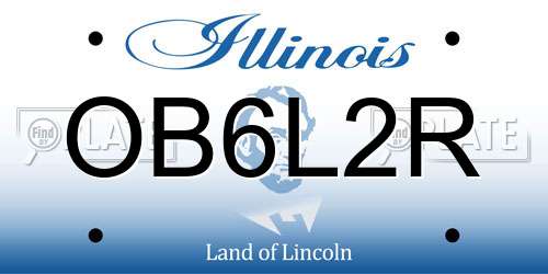 OB6L2R Illinois License Plate
