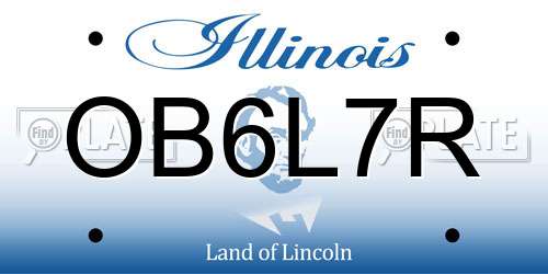 OB6L7R Illinois License Plate