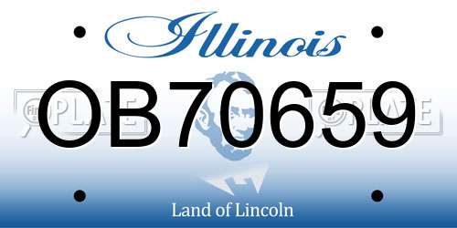 OB70659 Illinois License Plate
