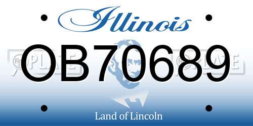 OB70689 Illinois License Plate