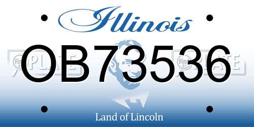 OB73536 Illinois License Plate