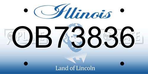 OB73836 Illinois License Plate