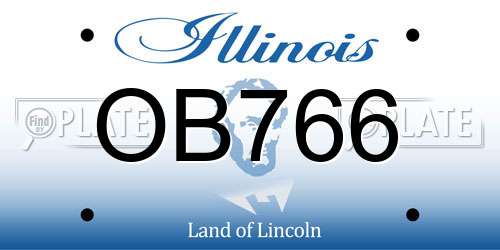 OB766 Illinois License Plate