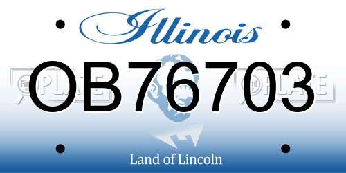 OB76703 Illinois License Plate