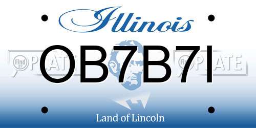 OB7B7I Illinois License Plate