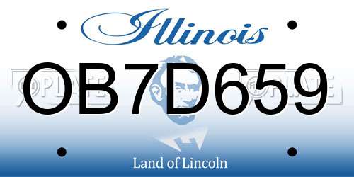 OB7D659 Illinois License Plate