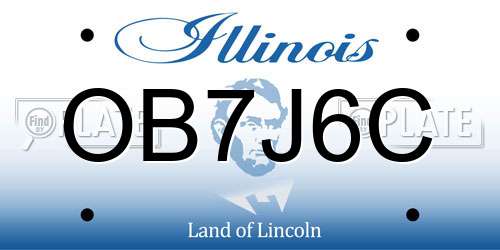 OB7J6C Illinois License Plate