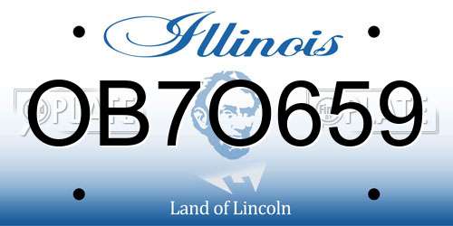 OB7O659 Illinois License Plate