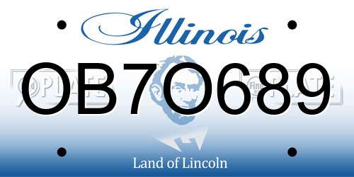 OB7O689 Illinois License Plate