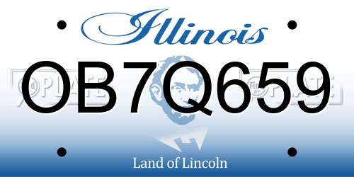 OB7Q659 Illinois License Plate