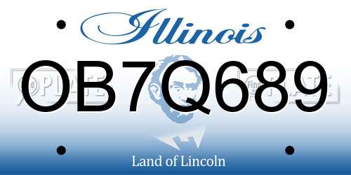 OB7Q689 Illinois License Plate