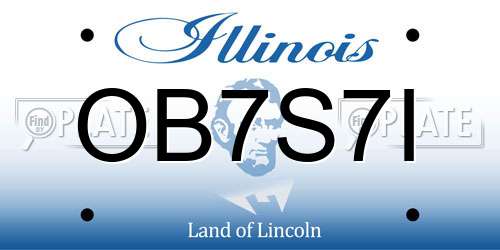 OB7S7I Illinois License Plate