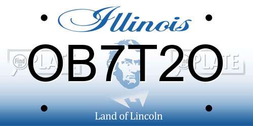 OB7T2O Illinois License Plate