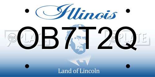 OB7T2Q Illinois License Plate