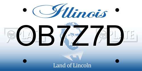 OB7Z7D Illinois License Plate