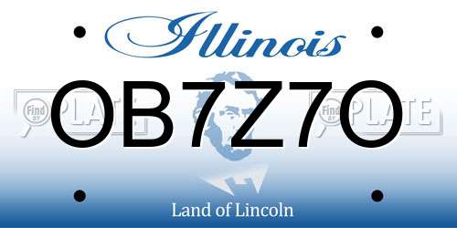 OB7Z7O Illinois License Plate