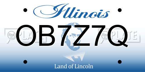OB7Z7Q Illinois License Plate