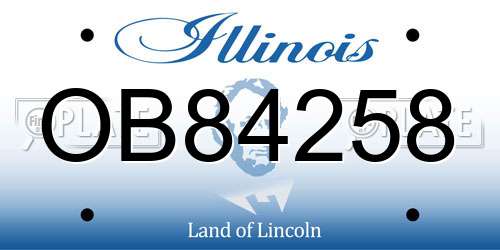 OB84258 Illinois License Plate