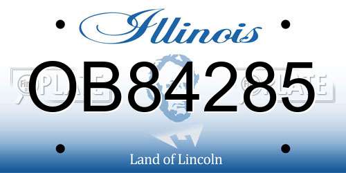 OB84285 Illinois License Plate