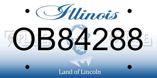 OB84288 Illinois License Plate