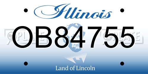OB84755 Illinois License Plate