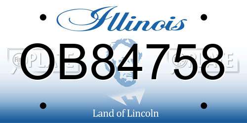 OB84758 Illinois License Plate