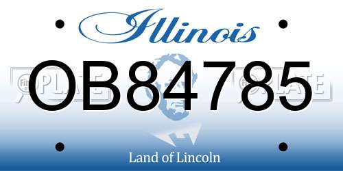 OB84785 Illinois License Plate