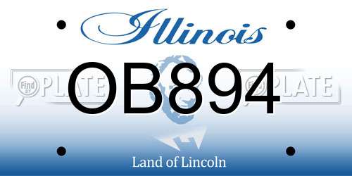 OB894 Illinois License Plate