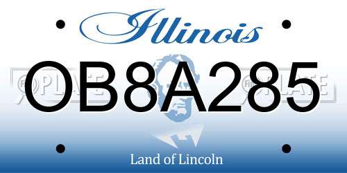 OB8A285 Illinois License Plate