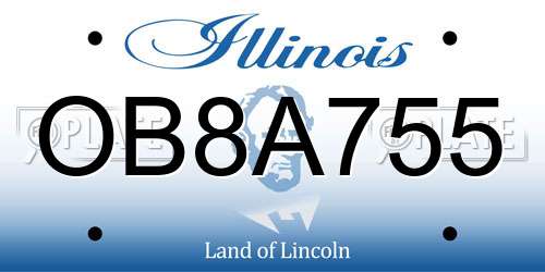 OB8A755 Illinois License Plate