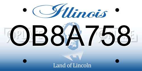 OB8A758 Illinois License Plate