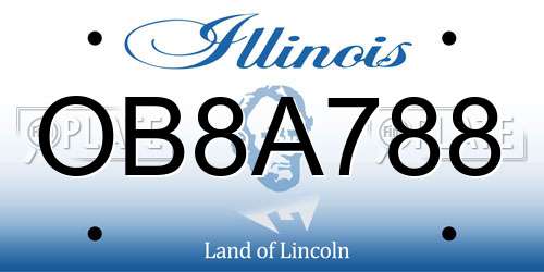 OB8A788 Illinois License Plate