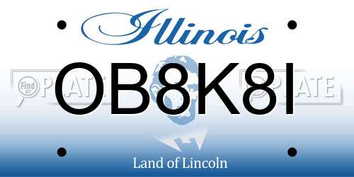 OB8K8I Illinois License Plate