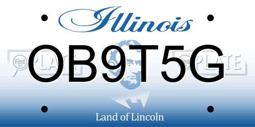 OB9T5G Illinois License Plate