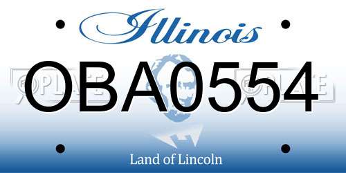 OBA0554 Illinois License Plate
