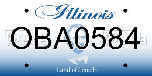OBA0584 Illinois License Plate
