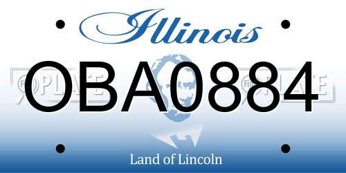 OBA0884 Illinois License Plate