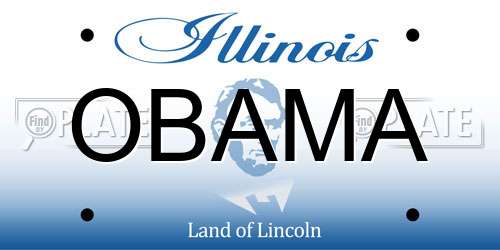 OBAMA Illinois License Plate