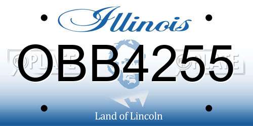 OBB4255 Illinois License Plate