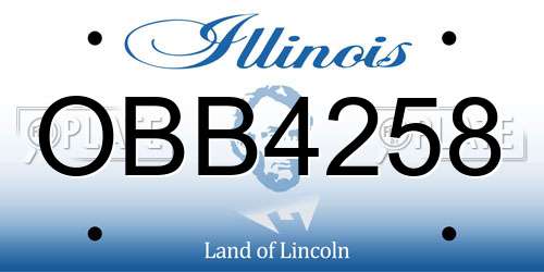 OBB4258 Illinois License Plate