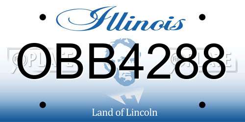 OBB4288 Illinois License Plate