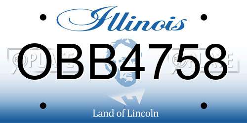 OBB4758 Illinois License Plate
