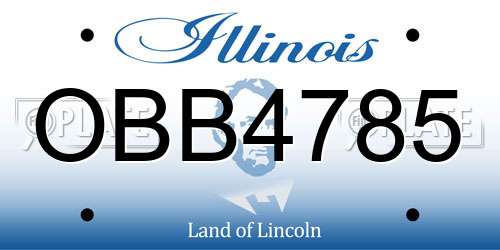 OBB4785 Illinois License Plate
