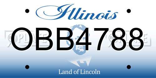OBB4788 Illinois License Plate